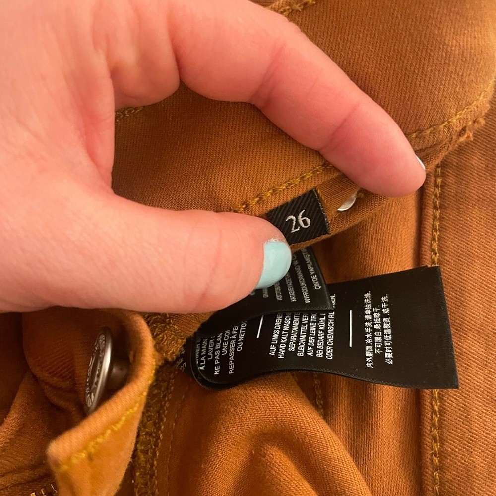 7 For All Mankind High Waist Slim in Coated Brown / Orange / Ginger Size 26 - Picture 4 of 6